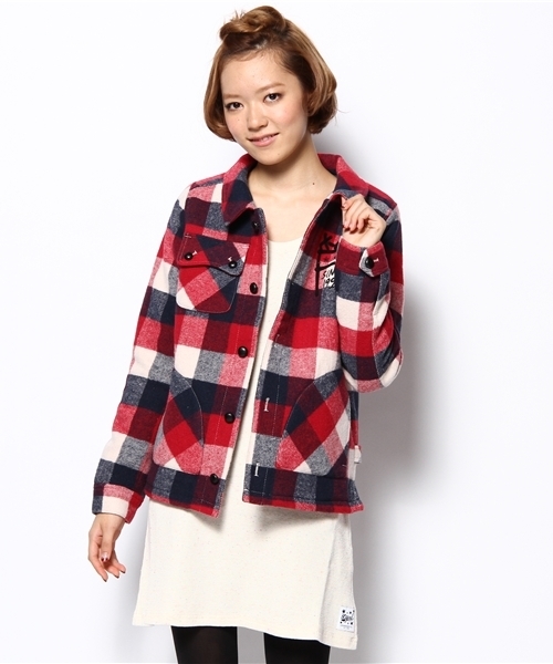 X-girl(エックスガール)の「CPO JACKET(その他アウター・レディース・レッド/ネイビー・1/2)」の5枚目の写真