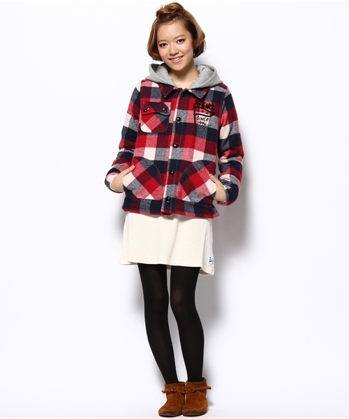 X-girl(エックスガール)の「CPO JACKET(その他アウター・レディース・レッド/ネイビー・1/2)」の6枚目の写真