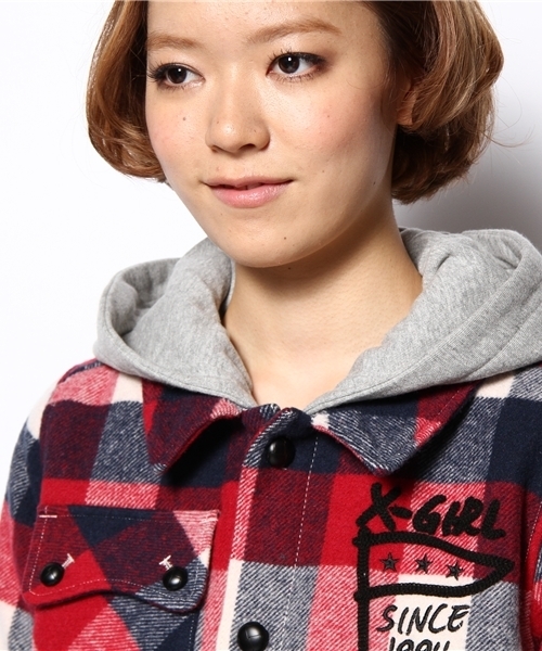 X-girl(エックスガール)の「CPO JACKET(その他アウター・レディース・レッド/ネイビー・1/2)」の8枚目の写真