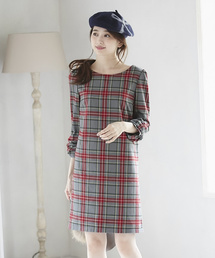 Tocco Closet トッコ クローゼット の 袖リボンチェックワンピース ワンピース Wear