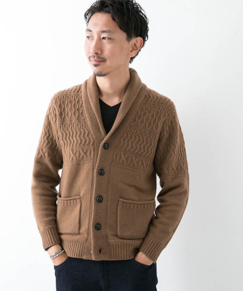 URBAN RESEARCH ROSSO(アーバンリサーチロッソ)の「ハミルトンラムズウールジャガードカーディガン(カーディガン/ボレロ・メンズ・グレー/ネイビー/キャメル/チャコールグレー・SMALL/MEDIUM/LARGE/X-LARGE)」の13枚目の写真