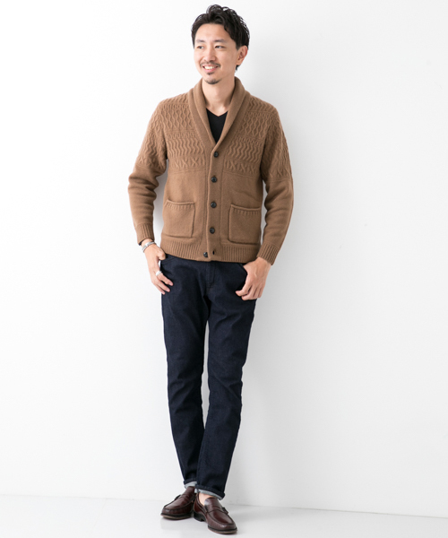 URBAN RESEARCH ROSSO(アーバンリサーチロッソ)の「ハミルトンラムズウールジャガードカーディガン(カーディガン/ボレロ・メンズ・グレー/ネイビー/キャメル/チャコールグレー・SMALL/MEDIUM/LARGE/X-LARGE)」の16枚目の写真