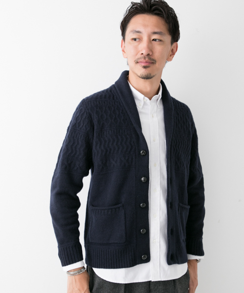 URBAN RESEARCH ROSSO(アーバンリサーチロッソ)の「ハミルトンラムズウールジャガードカーディガン(カーディガン/ボレロ・メンズ・グレー/ネイビー/キャメル/チャコールグレー・SMALL/MEDIUM/LARGE/X-LARGE)」の8枚目の写真