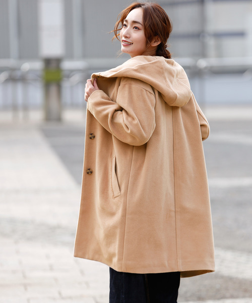 Luz Llena(ラズレナ)の「カルゼフード付きロングコート(その他アウター・レディース・ブラック/グレー/キャメル・MEDIUM/LARGE)」の20枚目の写真