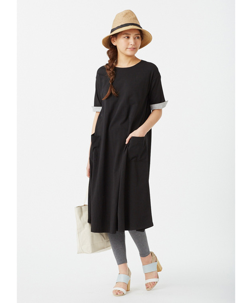 Live in comfort（リブインコンフォート）の「リブ　イン　コンフォート　異素材遣いの後ろリボンＵＶカット帽子（ハット・レディース・ブラック/ベージュ・ONE SIZE）」の6枚目の写真