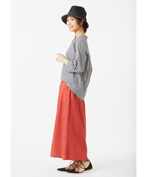 Live in comfort（リブインコンフォート）の「リブ　イン　コンフォート　異素材遣いの後ろリボンＵＶカット帽子（ハット・レディース・ブラック/ベージュ・ONE SIZE）」の4枚目の写真