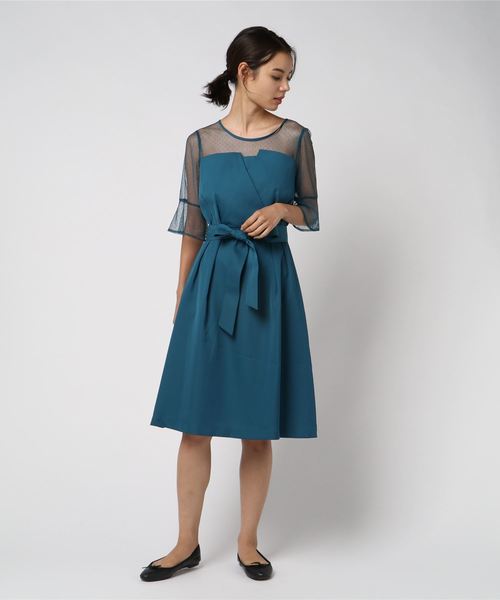 TRUDEA（トルディア）の「ビスチェ風チュールレースワンピース/ 結婚式・成人式・謝恩会ワンピース・パーティードレス（ドレス・レディース・ライトグレー/ブラック/ピンク/ブルー/ネイビー・MEDIUM/LARGE/X-LARGE）」の8枚目の写真