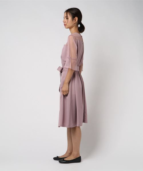 TRUDEA（トルディア）の「ビスチェ風チュールレースワンピース/ 結婚式・成人式・謝恩会ワンピース・パーティードレス（ドレス・レディース・ライトグレー/ブラック/ピンク/ブルー/ネイビー・MEDIUM/LARGE/X-LARGE）」の6枚目の写真