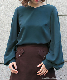 RANDA | 2WAYホイップスリーブVネックブラウス(シャツ/ブラウス)