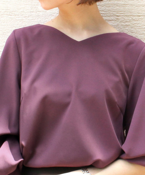 RANDA(ランダ)の「2WAYホイップスリーブVネックブラウス(シャツ/ブラウス・レディース・ブルー/パープル/マスタード・0/1)」の9枚目の写真