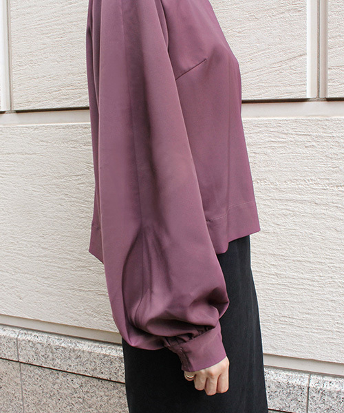 RANDA(ランダ)の「2WAYホイップスリーブVネックブラウス(シャツ/ブラウス・レディース・ブルー/パープル/マスタード・0/1)」の5枚目の写真