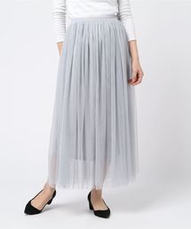 KOBE LETTUCE | ウエストゴムマキシ丈ロングチュールフレアスカート＊ボトムス/レディース[M2268]神戸レタス(スカート)