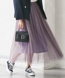 KOBE LETTUCE | ウエストゴムマキシ丈ロングチュールフレアスカート(スカート)