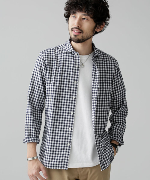 NANO universe(ナノユニバース)の「Thermolite 起毛ネルシャツ(シャツ/ブラウス・メンズ・ホワイト/ベージュ/パープル/ネイビー/その他1/その他2・SMALL/MEDIUM/LARGE/X-LARGE)」の5枚目の写真