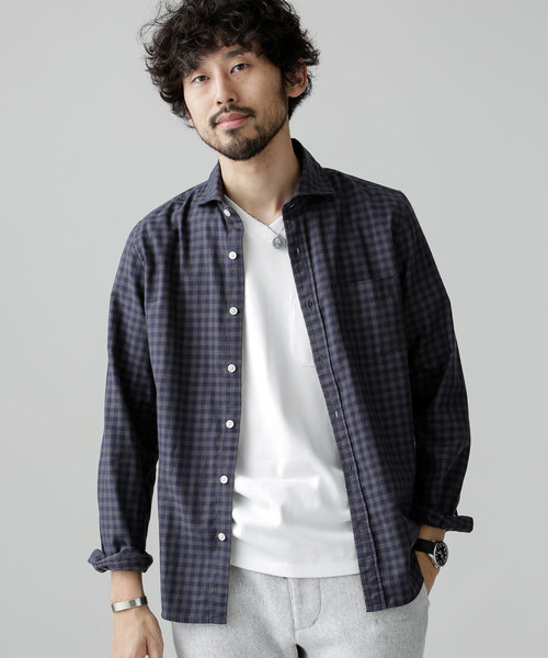 NANO universe(ナノユニバース)の「Thermolite 起毛ネルシャツ(シャツ/ブラウス・メンズ・ホワイト/ベージュ/パープル/ネイビー/その他1/その他2・SMALL/MEDIUM/LARGE/X-LARGE)」の6枚目の写真