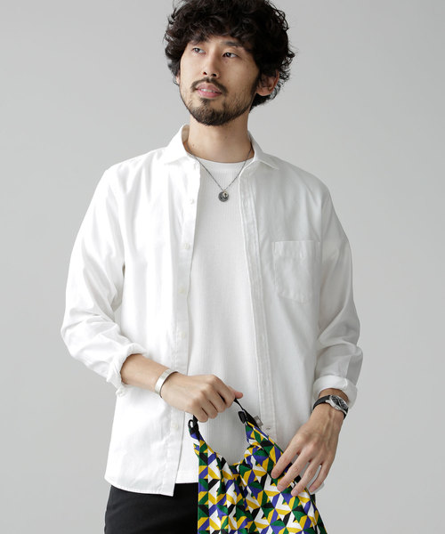 NANO universe(ナノユニバース)の「Thermolite 起毛ネルシャツ(シャツ/ブラウス・メンズ・ホワイト/ベージュ/パープル/ネイビー/その他1/その他2・SMALL/MEDIUM/LARGE/X-LARGE)」の2枚目の写真