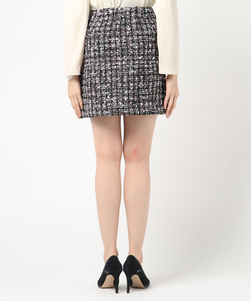 MIIA（ミーア）の「スプリングツイードビジュー台形スカート（スカート・レディース・オフホワイト/グレー/ブラック・S/M）」の5枚目の写真