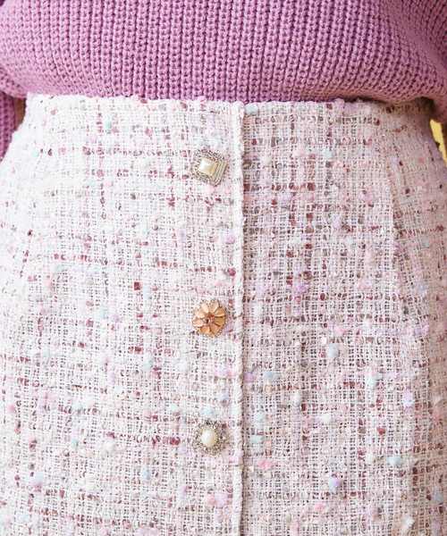 MIIA（ミーア）の「スプリングツイードビジュー台形スカート（スカート・レディース・オフホワイト/グレー/ブラック・S/M）」の7枚目の写真