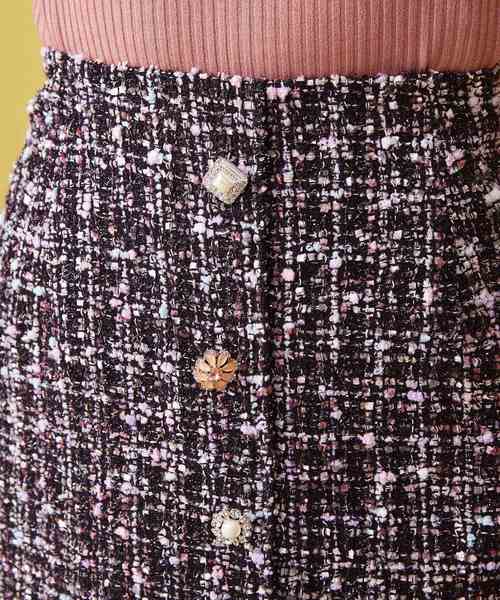 MIIA（ミーア）の「スプリングツイードビジュー台形スカート（スカート・レディース・オフホワイト/グレー/ブラック・S/M）」の9枚目の写真