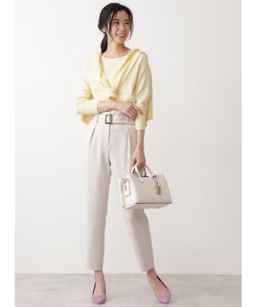 NATURAL BEAUTY BASIC（ナチュラルビューティーベーシック）の「【with 3月号掲載】コットンポリエステルベーシックカーディガン（カーディガン/ボレロ・レディース・ネイビー/オフホワイト/イエロー/グリーン・MEDIUM）」の12枚目の写真