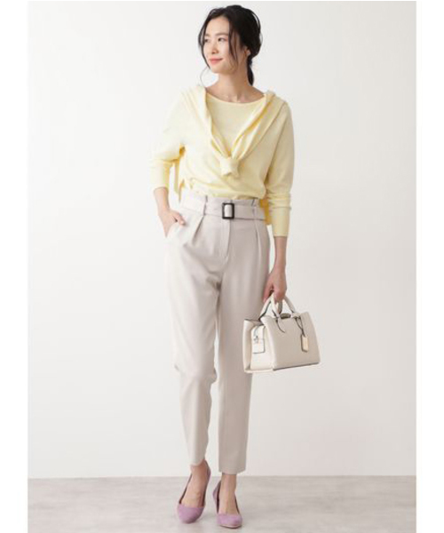 NATURAL BEAUTY BASIC（ナチュラルビューティーベーシック）の「【with 3月号掲載】コットンポリエステルベーシックカーディガン（カーディガン/ボレロ・レディース・ネイビー/オフホワイト/イエロー/グリーン・MEDIUM）」の6枚目の写真