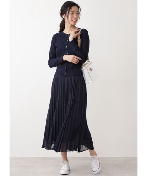 NATURAL BEAUTY BASIC（ナチュラルビューティーベーシック）の「【with 3月号掲載】コットンポリエステルベーシックカーディガン（カーディガン/ボレロ・レディース・ネイビー/オフホワイト/イエロー/グリーン・MEDIUM）」の9枚目の写真