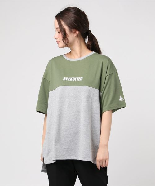 le coq sportif（ルコックスポルティフ）の「「ルコックスポルティフ×マギー」コラボモデル 半袖シャツ QMWNJA30MA（Tシャツ/カットソー・レディース・ブラック/グリーン/スモークピンク・M/L）」の3枚目の写真