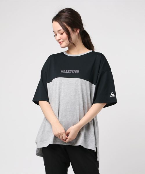 le coq sportif（ルコックスポルティフ）の「「ルコックスポルティフ×マギー」コラボモデル 半袖シャツ QMWNJA30MA（Tシャツ/カットソー・レディース・ブラック/グリーン/スモークピンク・M/L）」の2枚目の写真