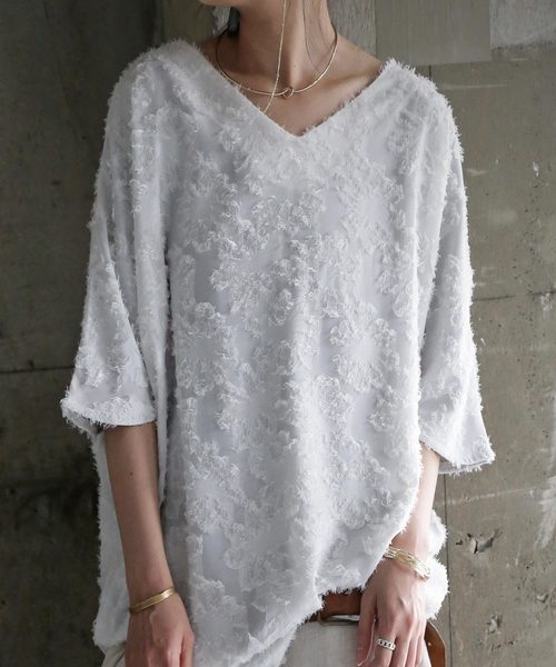 antiqua（アンティカ）の「ドルマントップス（Tシャツ/カットソー・レディース・ブラック/オフホワイト・FREE）」の2枚目の写真