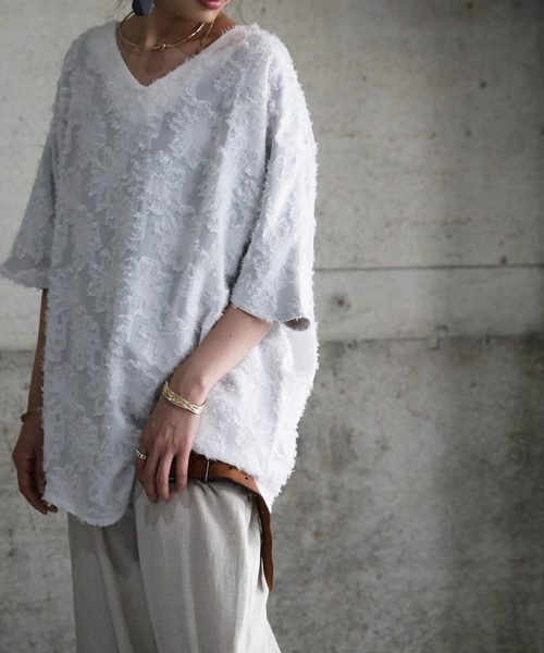 antiqua（アンティカ）の「ドルマントップス（Tシャツ/カットソー・レディース・ブラック/オフホワイト・FREE）」の3枚目の写真