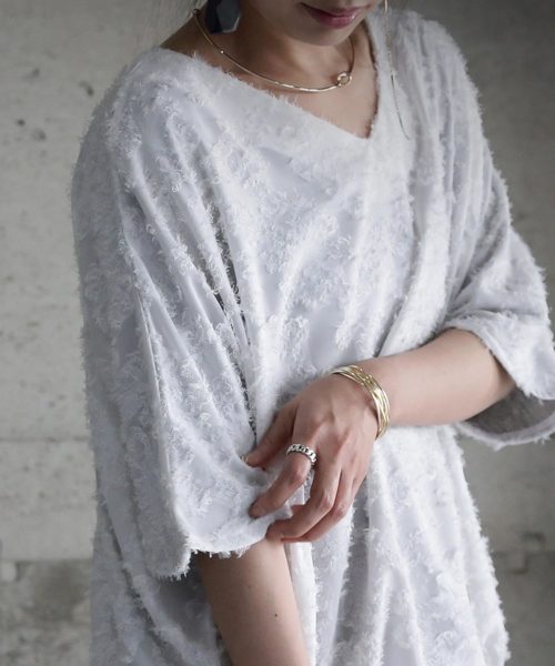 antiqua（アンティカ）の「ドルマントップス（Tシャツ/カットソー・レディース・ブラック/オフホワイト・FREE）」の4枚目の写真