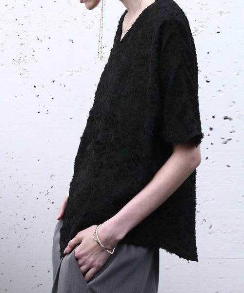 antiqua（アンティカ）の「ドルマントップス（Tシャツ/カットソー・レディース・ブラック/オフホワイト・FREE）」の6枚目の写真