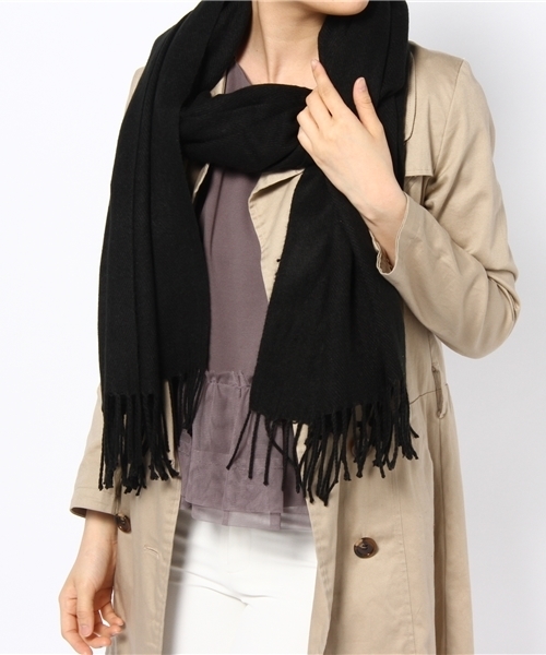 WEGO（ウィゴー）の「WEGO/無地ストール（ストール/ショール・レディース・ワイン/ブラック・FREE）」の3枚目の写真