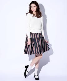 Ray BEAMS | Ray BEAMS / ストライプ ギャザースカート(スカート)