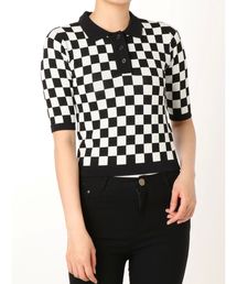 jouetie | バイカラーニットポロ(ポロシャツ)