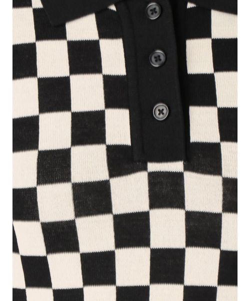 jouetie（ジュエティ）の「バイカラーニットポロ（ポロシャツ・レディース・ブラック/ピンク/パープル/その他1・MEDIUM）」の6枚目の写真