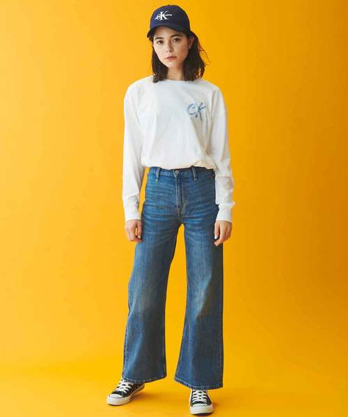 Calvin Klein Jeans（カルヴァンクラインジーンズ）の「アーカイブ アイコンズ ワイド パンツ レッグ アンクル ジーンズ（デニムパンツ・レディース・インディゴブルー・25/26/24/27/28）」の6枚目の写真