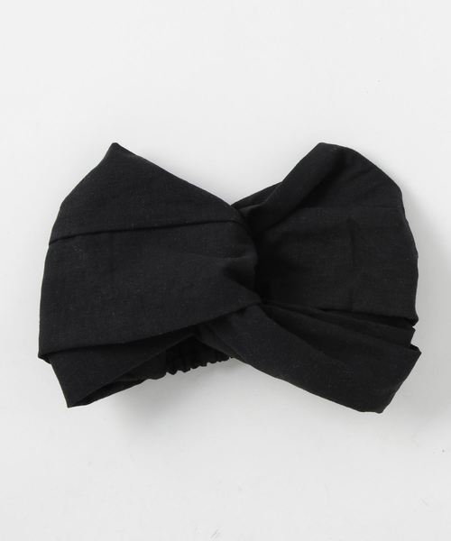 Three Four Time(スリーフォータイム)の「クロスボリュームターバン(ヘアバンド・レディース・ブラック/グレー/パープル/マスタード/ベージュ・FREE)」の10枚目の写真