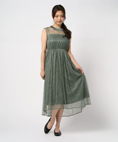 Khaju（カージュ）の「Virca:レースキャミドレス（ワンピース・レディース・ライトグレー/カーキ・ONE SIZE）」の2枚目の写真