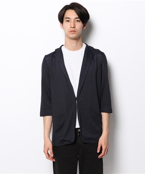 Lui's(ルイス)の「Lui's クールMAXリネン7分ジャケット(カーディガン/ボレロ・メンズ・ブルー/ブラック/ホワイト/グレー・MEDIUM/SMALL/LARGE)」の5枚目の写真