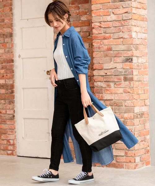 Edit Sheen(エディットシーン)の「エンブロイダリーロゴキャンバストート(トートバッグ・レディース・ブラック/その他/オフホワイト・FREE)」の16枚目の写真