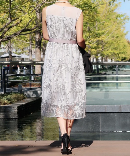 セール Cupid Cupid Heart 結婚式 二次会 ドレス ちょとしたお食事会におすすめワンピース シアー切替え刺繍レースドレス ドレス Cupid Heart キューピッドハート のファッション