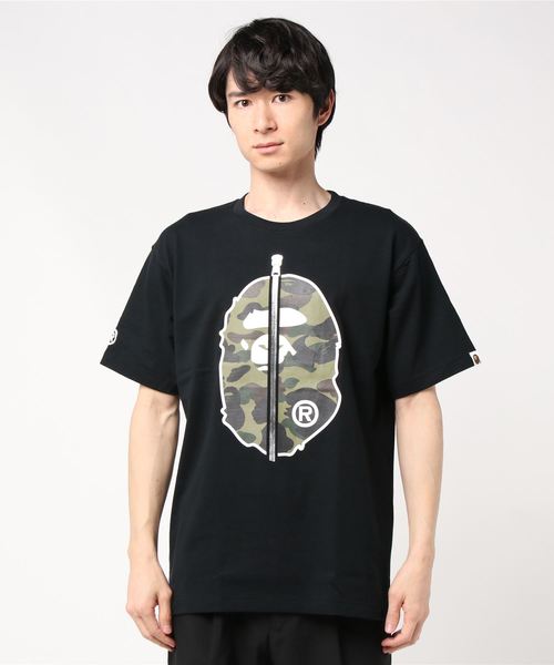A BATHING APE(アベイシングエイプ)の「1ST CAMO 2ND APE TEE M(Tシャツ/カットソー)」|ブラック×グリーン
