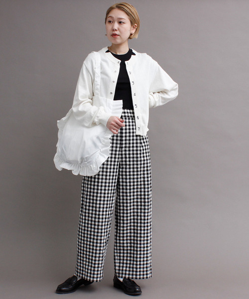 I am I in fact...（アイアムアイインファクト）の「_ナイロンフリルBAG     Ｌサイズ（トートバッグ・レディース・グレー/ブラック/アイボリー/ベージュ系その他・FREE）」の21枚目の写真