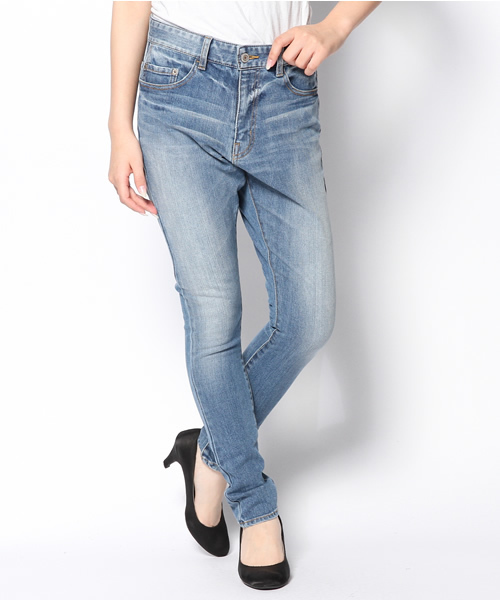 WEGO（ウィゴー）の「WEGO/スラウチスキニーパンツ（デニムパンツ・レディース・ダークインディゴブルー/ライトインディゴブルー/ネイビー・LARGE/MEDIUM）」の3枚目の写真