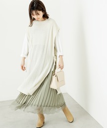 natural couture | ケーブル編みロングベスト(ベスト)