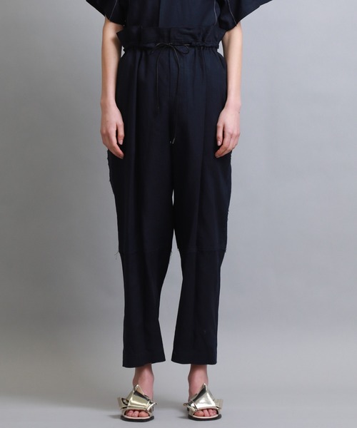 PONTI(ポンティ)の「【PONTI(ポンティ)】リネンポプリンワイドパンツ(その他パンツ・レディース・ベージュ/ネイビー・1)」の5枚目の写真