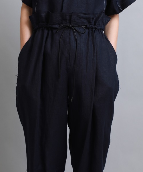 PONTI(ポンティ)の「【PONTI(ポンティ)】リネンポプリンワイドパンツ(その他パンツ・レディース・ベージュ/ネイビー・1)」の16枚目の写真