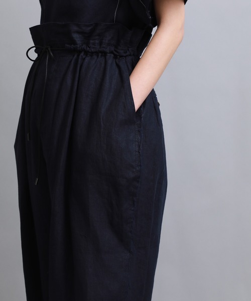 PONTI(ポンティ)の「【PONTI(ポンティ)】リネンポプリンワイドパンツ(その他パンツ・レディース・ベージュ/ネイビー・1)」の8枚目の写真