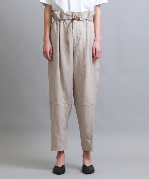 PONTI(ポンティ)の「【PONTI(ポンティ)】リネンポプリンワイドパンツ(その他パンツ・レディース・ベージュ/ネイビー・1)」の11枚目の写真